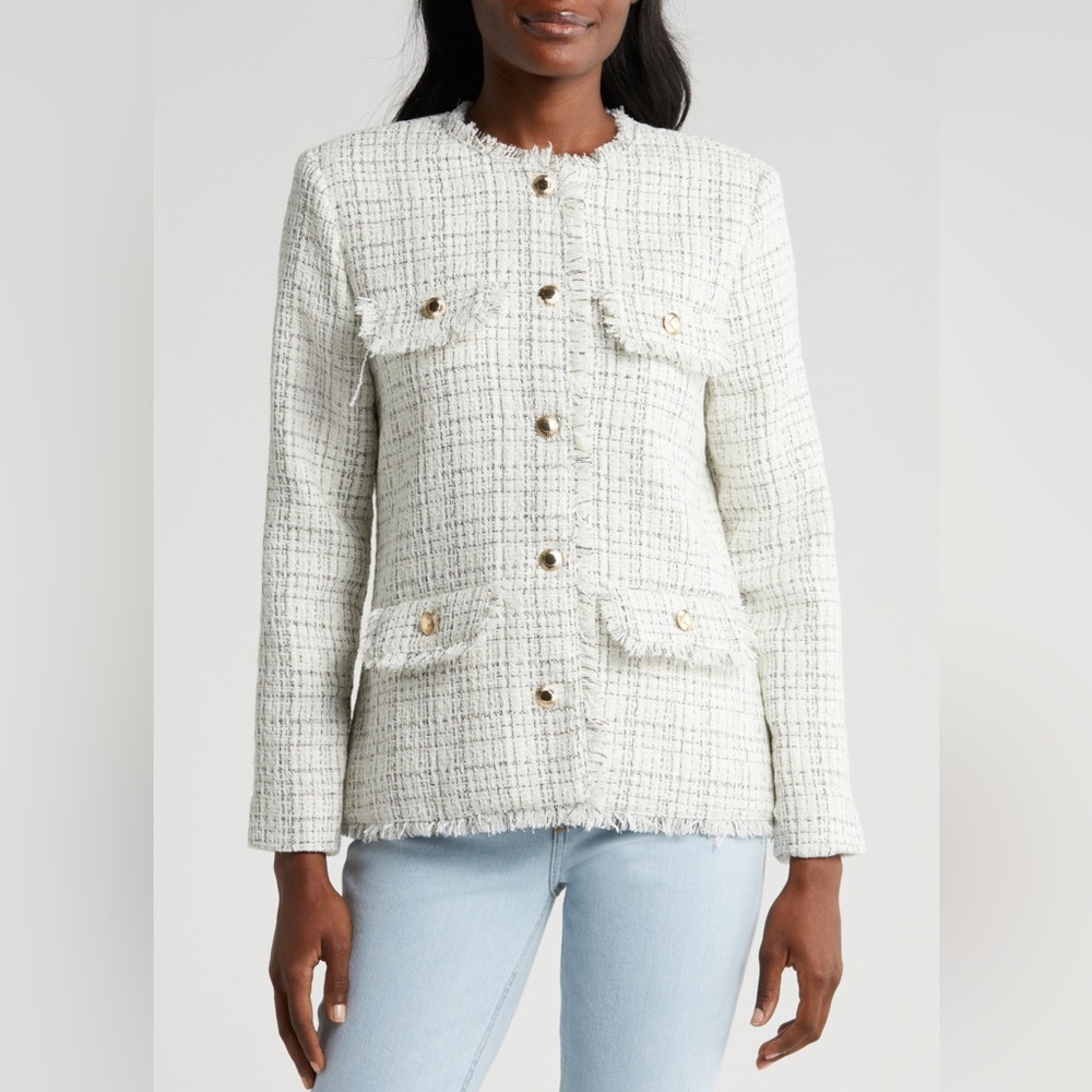 WAYF Sophie Tweed Blazer Jacket In L NWOT